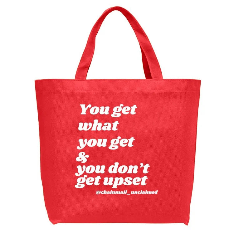 “You Get What You Get & You Don’t Get Upset®️” Shopping Tote Bag